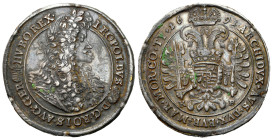Hungary
Hungary. Leopold I (1658-1705). Thaler (Taler) 1691 K-B, Kremnica 
AW: Popiersie władcy w prawo w wieńcu laurowym, zbroi i szacie, z Orderem...