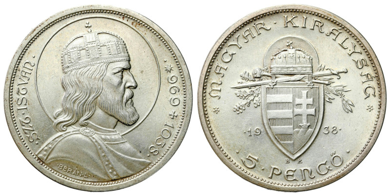 Hungary
Hungary. Miklos Horthy (19201944), 5 pengo 1938 BP, Budapest 

900. r...