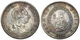 Great Britain
Great Britain. George III (1760-1820). Bank of England. (5 Shillings) Dollar, 1804 

Kolorowa patyna, ładnie zachowane.&nbsp;

Deta...