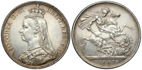 Great Britain
Great Britain, Victoria, Crown 1887, London - BEAUTIFUL 

Pięknie zachowany egzemplarz, patyna, połysk menniczy.

Details: 28,28 g ...