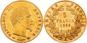 Gold - France, 5 Francs 1859, A, Paris