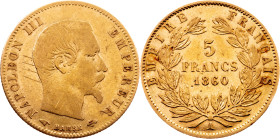 Gold - France, 5 Francs 1860, A, Paris