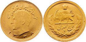 Gold - Iran, 1/4 Pahlavi 1338 (1959), Tehran