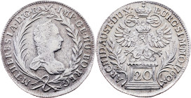 Maria Theresia, 20 Kreuzer 1760, Prague
