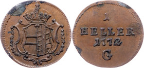 Maria Theresia, 1 Heller 1772, G, Günzburg