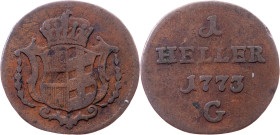 Maria Theresia, 1 Heller 1773, G, Günzburg
