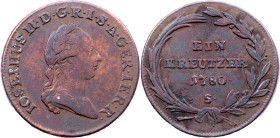 Joseph II., 1 Kreuzer 1780, S, Schmöllnitz