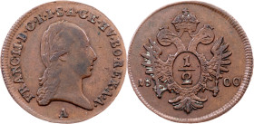 Franz I. (II.), 1/2 Kreuzer 1800, A, Vienna