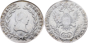 Franz I. (II.), 20 Kreuzer 1808, A, Vienna