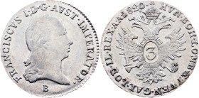 Franz I. (II.), 3 Kreuzer 1820, B, Kremnitz