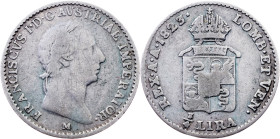 Franz I. (II.), 1/4 Lira 1823, M, Milan
