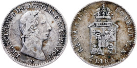 Franz I. (II.), 1/4 Lira 1824, V, Venice