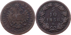 Franz Joseph I., 5/10 Kreuzer 1858, B, Kremnitz