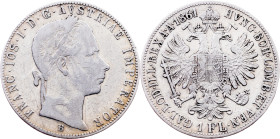 Franz Joseph I., 1 Gulden 1861, B, Kremnitz