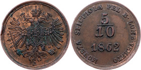 Franz Joseph I., 5/10 Soldo 1862, A, Vienna