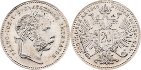 Franz Joseph I., 20 Kreuzer 1868, Vienna