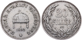 Franz Joseph I., 20 Filler 1892, KB, Kremnitz