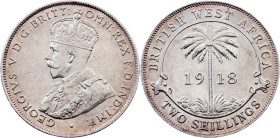 British West Africa, 2 Shillings 1918, H, Heaton