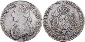 France, 1 Ecu 1791, I, Limoges