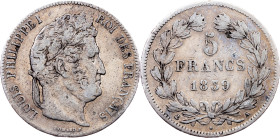 France, 5 Francs 1839, Paris