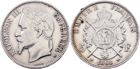 France, 5 Francs 1868, Strasbourg