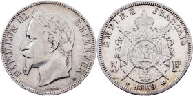 France, 5 Francs 1869, Strasbourg