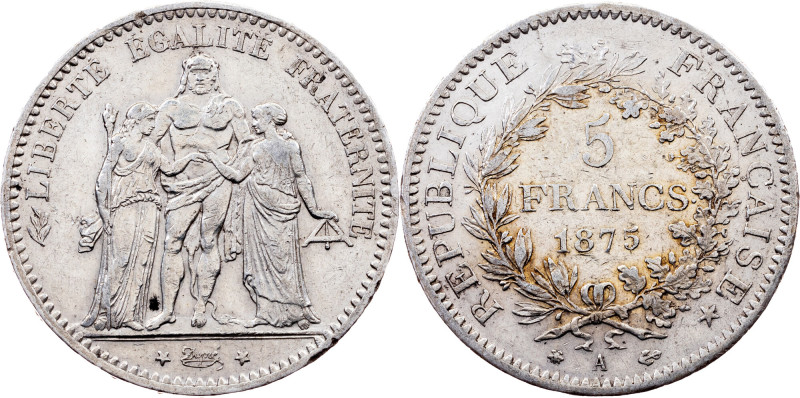 France, 5 Francs 1875, Paris Category : France
Country/Region : France
Denomin...