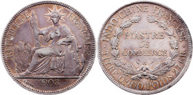 French Indochina, 1 Piastre 1903, Paris