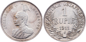 German East Africa, 1 Rupie 1911, J, Hamburg