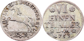 Germany, 1/6 Thaler 1753, Braunschweig