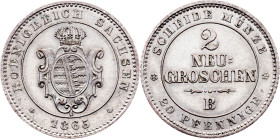 Germany, 2 Neugroschen / 20 Pfennige 1865, B