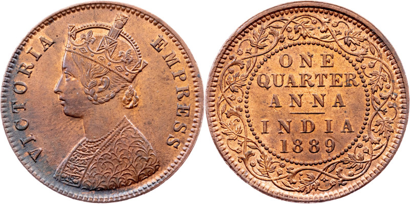 India, 1/4 Anna 1889, Calcutta Category : India
Country/Region : India
Ruler/A...