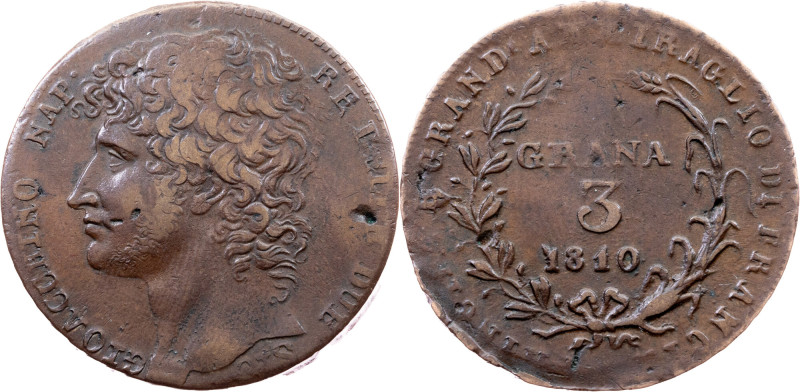 Italy, 3 Grana 1810, Naples Category : Italy
Country/Region : Kingdom of Naples...