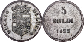 Italy, 5 Soldi 1833, Lucca