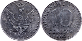 Poland, 10 Fenigow 1917, Stuttgart