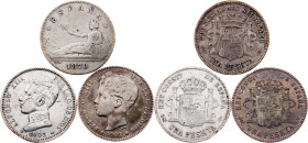 Spain, 1 Peseta 1870, 1901, 1903