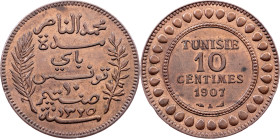 Tunisia, 10 Centimes 1907, A, Paris