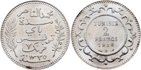 Tunisia, 2 Francs 1916, Paris