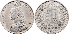 United Kingdom, 1/2 Crown 1887, London