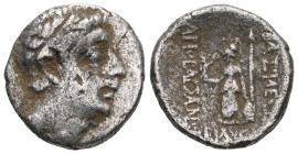Greek  Kings of Cappadocia, Ariobarzanes I Philoromaios (96-63 BC), AR drachm (Silver) Mint B? (Eusebeia under Mt. Tauros). Uncertain date Obv: Diadem...