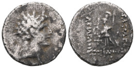 Greek, Kings of Cappadocia, Ariarathes V AR Drachm.Kings of Cappadocia, Ariarathes V AR Drachm. Circa 163-130 BC. Diademed head right / Athena Nikepho...