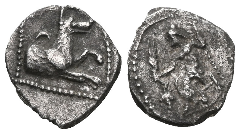 GREEK COINS 
LYCAONIA.Laranda.(Circa 324-323 BC).Obol. 
Obv : Baaltars seated ...
