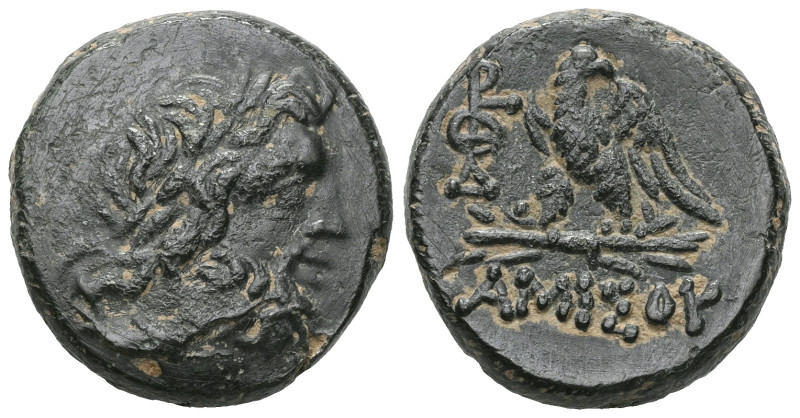 Greek 
 Pontos, Amisos (80-70 BC) AE (Bronze) 
Obv: Laureate head of Zeus righ...