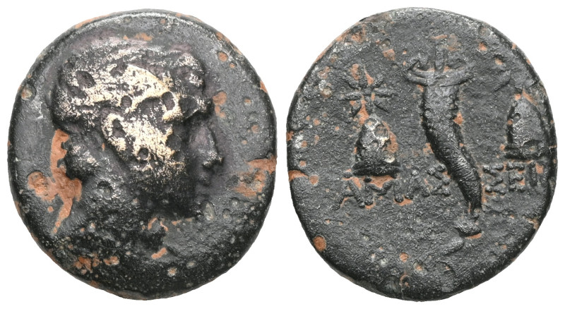 Greek 
Pontos. Amaseia circa 120-63 BC. Bronze Æ . Winged head of Perseus right...