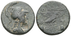 Greek Coins PHRYGIA.Apamea.Ca 133-48 BC.AE Bronze.Bust of Athena right, wearing high crested Corinthian helmet and an aegis / ΑΠΑΜΕΩΝ; eagle alighting...