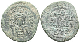 Byzantine Empire Mauricius Tiberius. 40 Nummi. RY 11 = 592/593 d.C. Cyzicus. (Doc-120/33). (SBCV-518). Anv.: D N mARCI TIIbERI PP. Helmeted and cuiras...