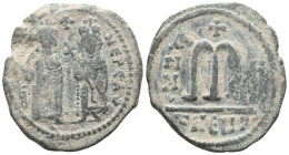 Byzantine Focas. Follis; Focas; 602-610 AD. Antioch, Year 2 = 603/4 AD, Follis, 10.28g. Berk-496, MIB-83, Sear-671, DO-87. Obv: D N FO[CA] - NE PE AV ...