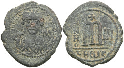 Byzantine Maurice Tiberius. 582-602. AE follis . Theupolis/Antioch mint, Struck 601/2. d N mAurI ~ ~ NC AuT , bust of Maurice Tiberius facing, wearing...
