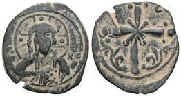 Byzantine Anonymous , attributed to Nicephorus III) ca 1078-1081 AE Nimbate bust of Christ facing Rev: Latin cross with X at center, SBV 1889; DOC 16