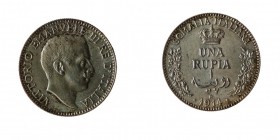 Vittorio Emanuele III (1900-1946) 
Colonie - Somalia - 1 Rupia 1914 - Zecca: Roma - Diritto: effigie del Re a destra - Rovescio: corona e valore bili...